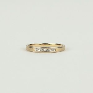 14k solid gold and natural diamond band